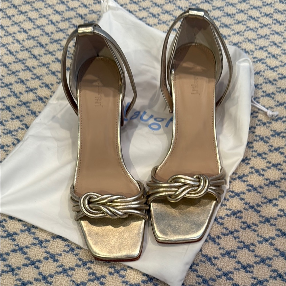 J. McLaughlin Gold Heels with Decorative Knot
